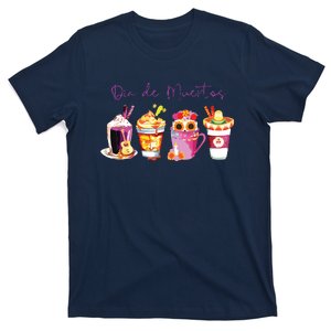 Dia De Los Muertos Skull Coffee Latte Day Of The Dead Drinks T-Shirt