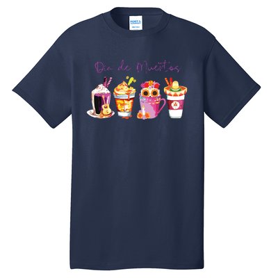 Dia De Los Muertos Skull Coffee Latte Day Of The Dead Drinks Tall T-Shirt