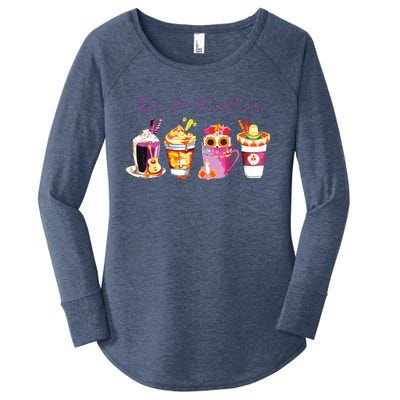 Dia De Los Muertos Skull Coffee Latte Day Of The Dead Drinks Women's Perfect Tri Tunic Long Sleeve Shirt