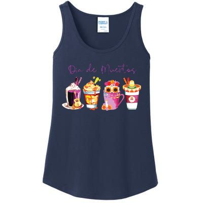 Dia De Los Muertos Skull Coffee Latte Day Of The Dead Drinks Ladies Essential Tank