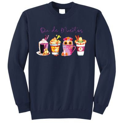 Dia De Los Muertos Skull Coffee Latte Day Of The Dead Drinks Tall Sweatshirt