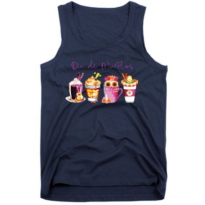 Dia De Los Muertos Skull Coffee Latte Day Of The Dead Drinks Tank Top