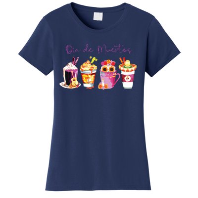 Dia De Los Muertos Skull Coffee Latte Day Of The Dead Drinks Women's T-Shirt