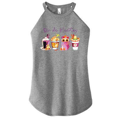 Dia De Los Muertos Skull Coffee Latte Day Of The Dead Drinks Women's Perfect Tri Rocker Tank