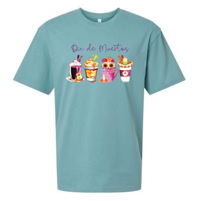 Dia De Los Muertos Skull Coffee Latte Day Of The Dead Drinks Sueded Cloud Jersey T-Shirt