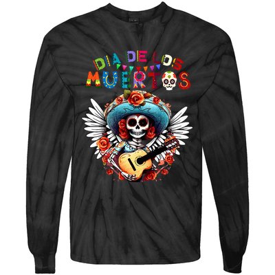 Dia De Los Muertos Catrina Sugar Skull Day of Dead Halloween Tie-Dye Long Sleeve Shirt