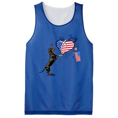 Dachshund Drawing Love America 4th Of July Freedom Day Funny Gift Mesh Reversible Basketball Jersey Tank