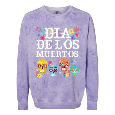 Dia De Los Muertos Sugar Skull Mexican Holiday Colorblast Crewneck Sweatshirt