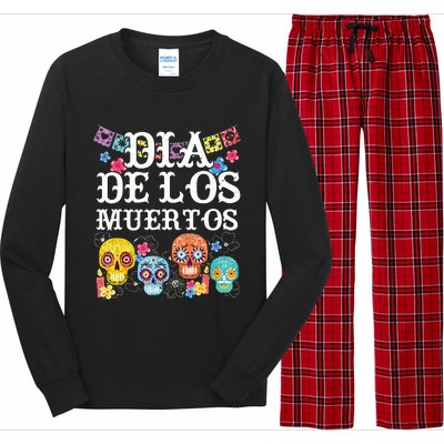 Dia De Los Muertos Sugar Skull Mexican Holiday Long Sleeve Pajama Set