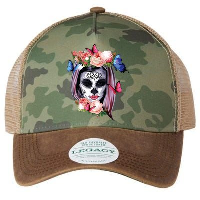 Dia De Los Muertos Sugar Skull Catrina Day Of The Dead Legacy Tie Dye Trucker Hat