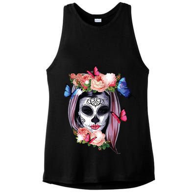 Dia De Los Muertos Sugar Skull Catrina Day Of The Dead Ladies PosiCharge Tri-Blend Wicking Tank
