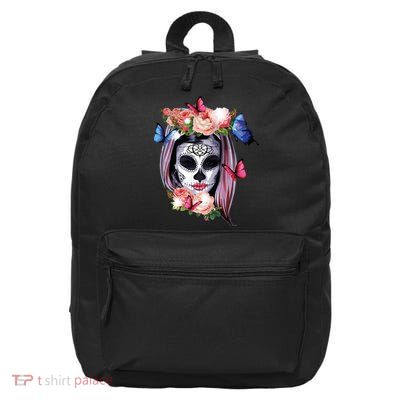 Dia De Los Muertos Sugar Skull Catrina Day Of The Dead 16 in Basic Backpack
