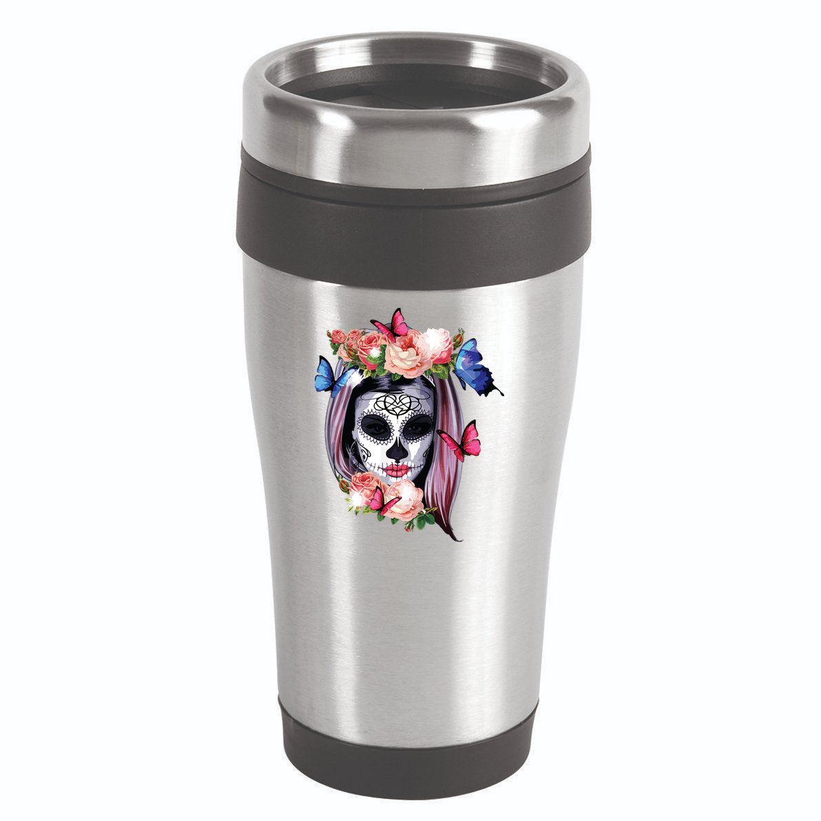 Dia De Los Muertos Sugar Skull Catrina Day Of The Dead 16oz Travel Tumbler