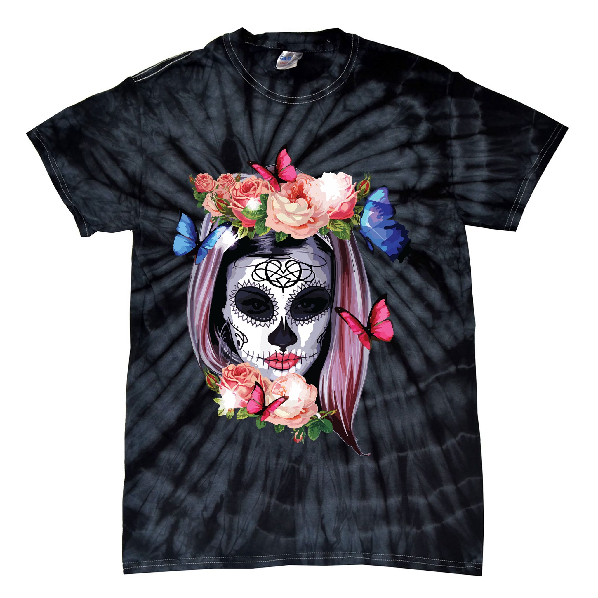 Dia De Los Muertos Sugar Skull Catrina Day Of The Dead Tie-Dye T-Shirt