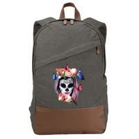 Dia De Los Muertos Sugar Skull Catrina Day Of The Dead Cotton Canvas Backpack