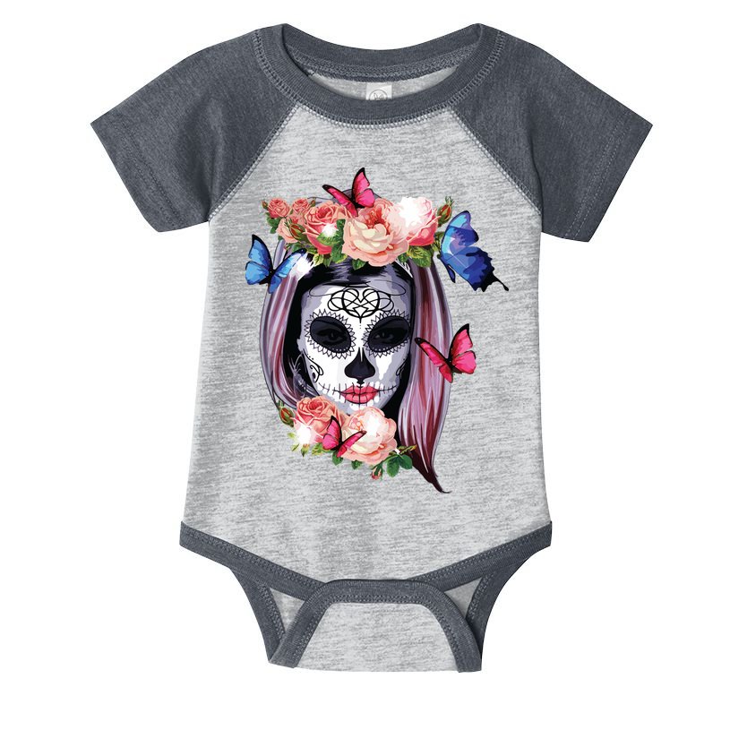 Dia De Los Muertos Sugar Skull Catrina Day Of The Dead Infant Baby Jersey Bodysuit