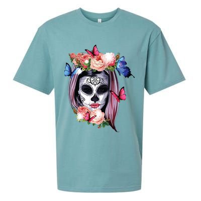 Dia De Los Muertos Sugar Skull Catrina Day Of The Dead Sueded Cloud Jersey T-Shirt