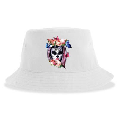 Dia De Los Muertos Sugar Skull Catrina Day Of The Dead Sustainable Bucket Hat