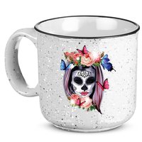 Dia De Los Muertos Sugar Skull Catrina Day Of The Dead 15oz Campfire Ceramic Mug