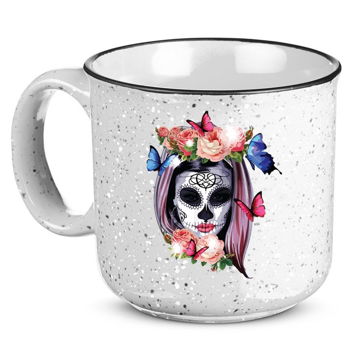 Dia De Los Muertos Sugar Skull Catrina Day Of The Dead 15oz Campfire Ceramic Mug