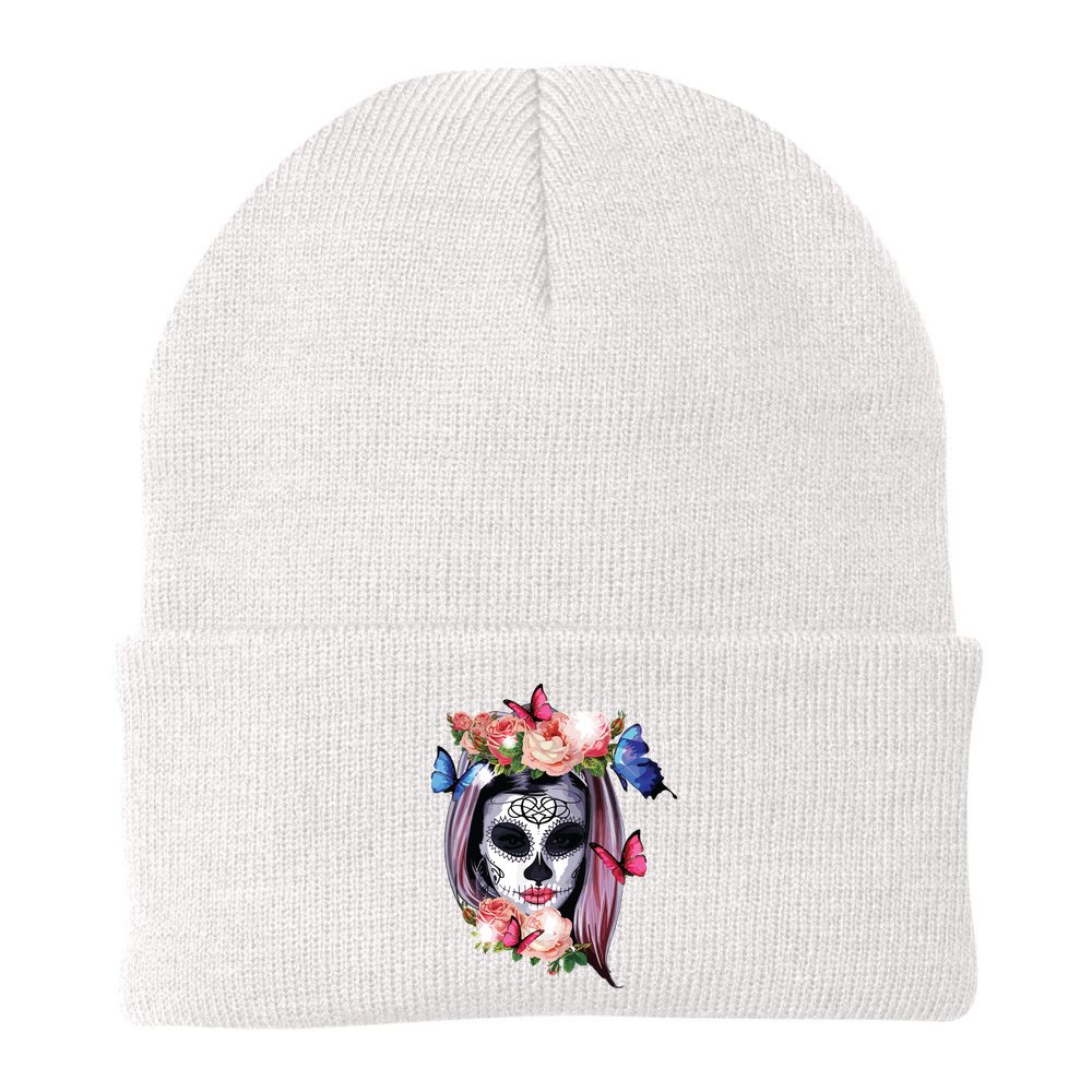 Dia De Los Muertos Sugar Skull Catrina Day Of The Dead Beanie