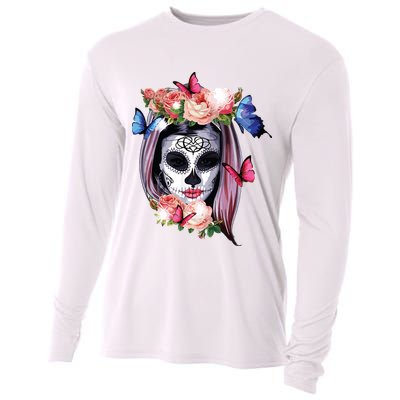 Dia De Los Muertos Sugar Skull Catrina Day Of The Dead Cooling Performance Long Sleeve Crew