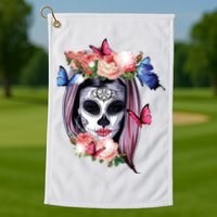 Dia De Los Muertos Sugar Skull Catrina Day Of The Dead Golf Towel
