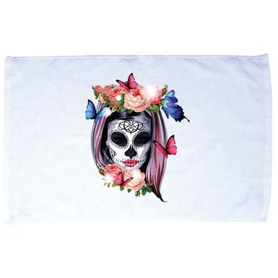 Dia De Los Muertos Sugar Skull Catrina Day Of The Dead Microfiber Hand Towel