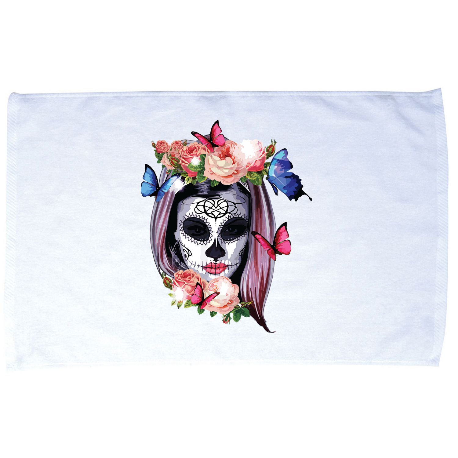 Dia De Los Muertos Sugar Skull Catrina Day Of The Dead Microfiber Hand Towel