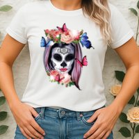 Dia De Los Muertos Sugar Skull Catrina Day Of The Dead Womens T-Shirt