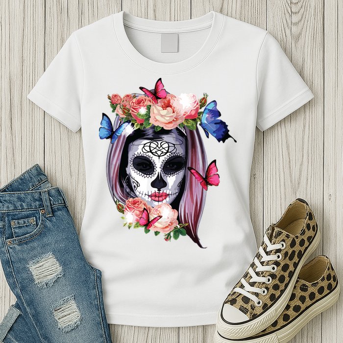 Dia De Los Muertos Sugar Skull Catrina Day Of The Dead Womens T-Shirt