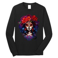 Dia De Los Muertos 2024 Sugar Skull Catrina Day Of The Dead Long Sleeve Shirt