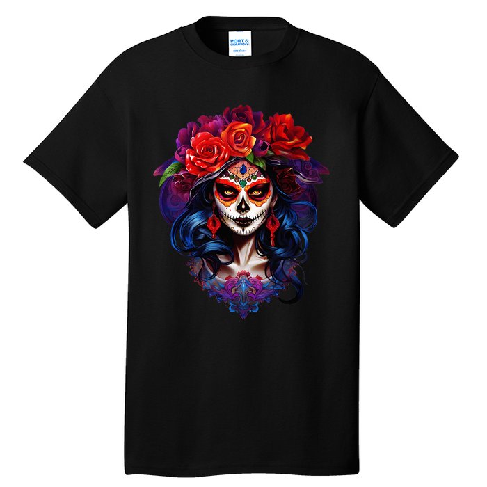 Dia De Los Muertos 2024 Sugar Skull Catrina Day Of The Dead Tall T-Shirt