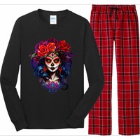 Dia De Los Muertos 2024 Sugar Skull Catrina Day Of The Dead Long Sleeve Pajama Set