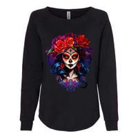 Dia De Los Muertos 2024 Sugar Skull Catrina Day Of The Dead Womens California Wash Sweatshirt