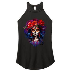 Dia De Los Muertos 2024 Sugar Skull Catrina Day Of The Dead Women’s Perfect Tri Rocker Tank