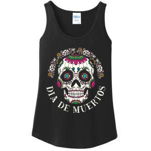 Dia De Los Muertos Sugar Skull Mexican Holiday Ladies Essential Tank