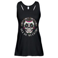 Dia De Los Muertos Sugar Skull Mexican Holiday Ladies Essential Flowy Tank