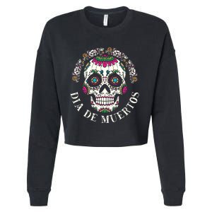 Dia De Los Muertos Sugar Skull Mexican Holiday Cropped Pullover Crew