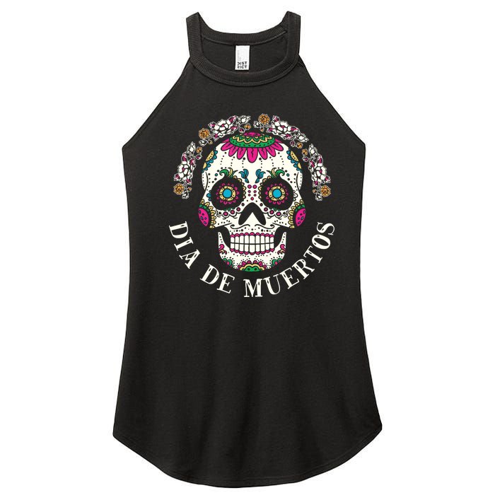 Dia De Los Muertos Sugar Skull Mexican Holiday Women's Perfect Tri Rocker Tank