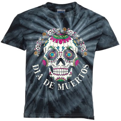 Dia De Los Muertos Sugar Skull Mexican Holiday Kids Tie-Dye T-Shirt