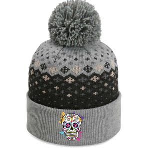 Dia De Los Muertos Sugar Skull The Baniff Cuffed Pom Beanie