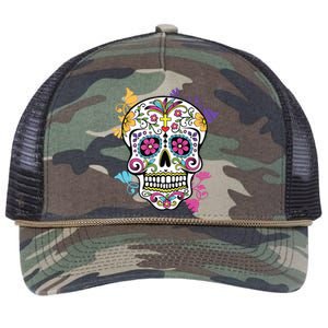 Dia De Los Muertos Sugar Skull Retro Rope Trucker Hat Cap