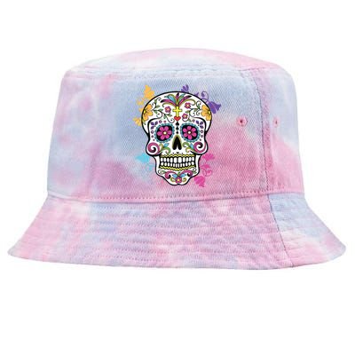 Dia De Los Muertos Sugar Skull Tie-Dyed Bucket Hat