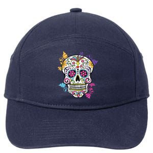 Dia De Los Muertos Sugar Skull 7-Panel Snapback Hat