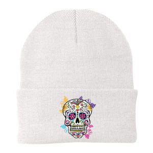 Dia De Los Muertos Sugar Skull Knit Cap Winter Beanie