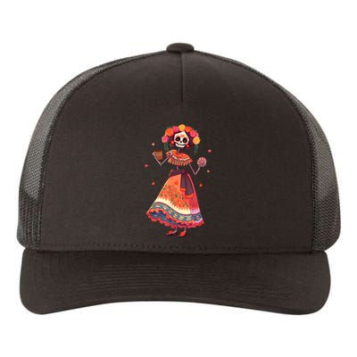 Dia De Los Muertos Day Of The Dead Mexican Sugar Skeleton Yupoong Adult 5-Panel Trucker Hat