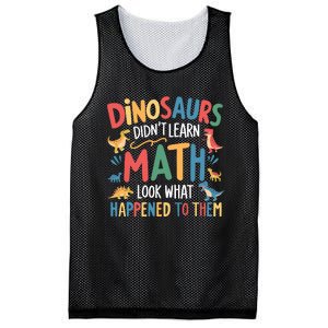 Dinosaurs DidnT Learn Math Funny Mathematics Math Teacher Mesh Reversible Basketball Jersey Tank