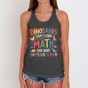 Dinosaurs DidnT Learn Math Funny Mathematics Math Teacher Women's Knotted Racerback Tank