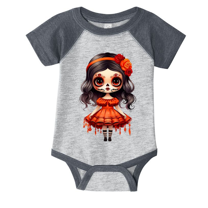 Dia De Los Muertos La Catrina Cute Skeleton Mexican Infant Baby Jersey Bodysuit